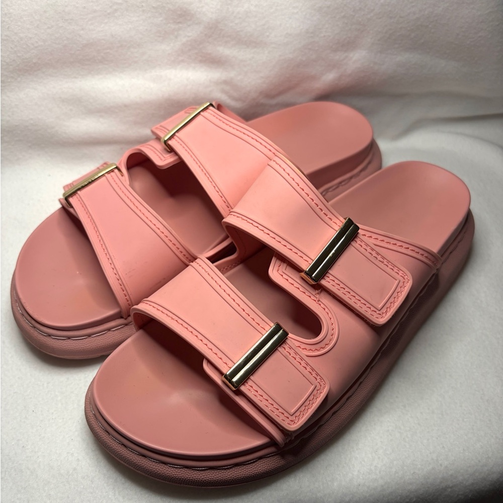 Madden Girl Pink Double-Strap Slide Kingsley Sandal - size 8